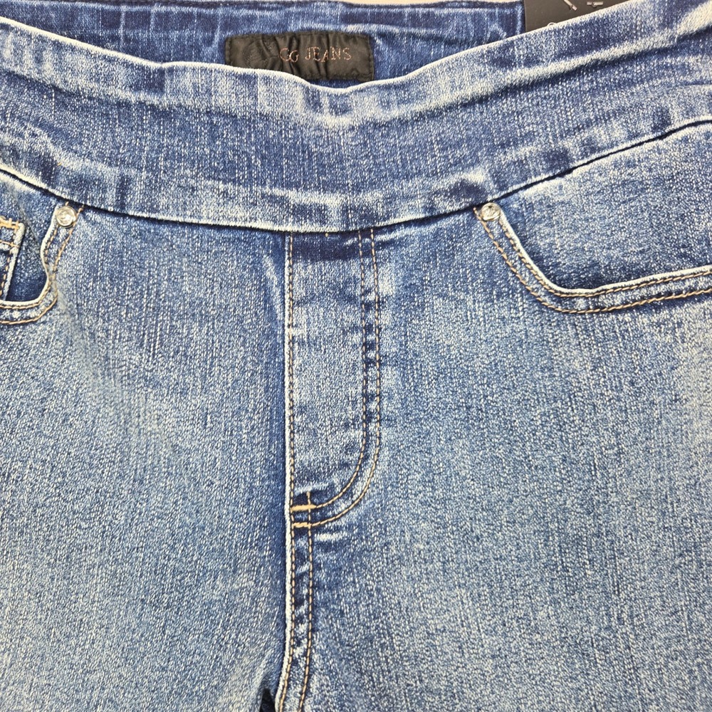 GG Jeans Ankle Pants Floral Embroidered Sequin Light Wash Blue Women Size 8 - Picture 6 of 15
